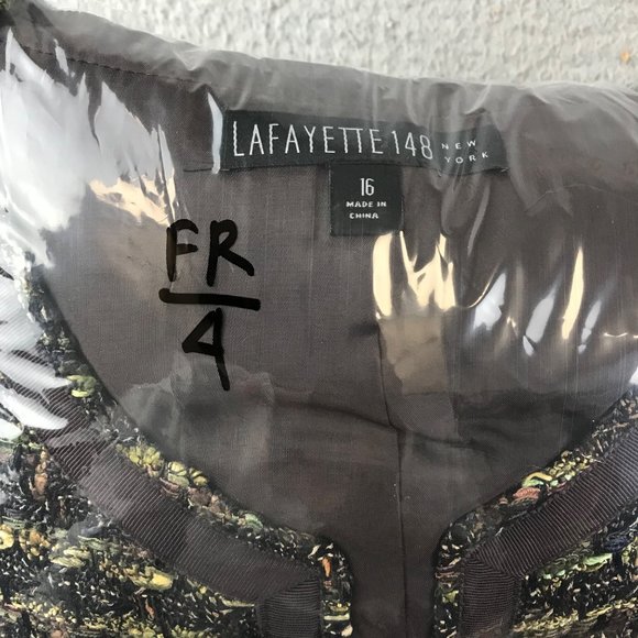 LAFAYETTE 148 NY Blazer Coat Tweed Zip Up Blazer Jacket Softshell Brown Trim 16 - Picture 8 of 8